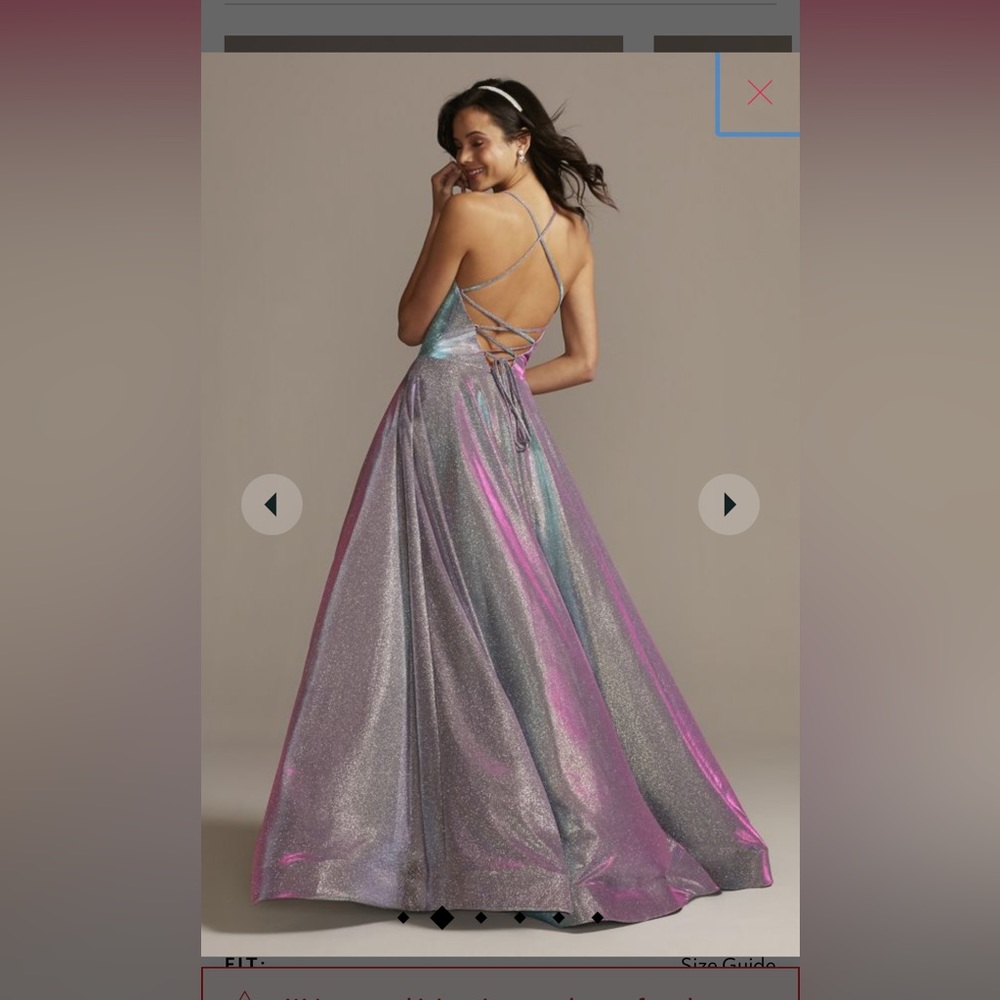 David’s Bridal iridescent ball gown with lace-up back - Picture 3 of 5